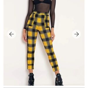 Tartan grunge cuffed pants black milk